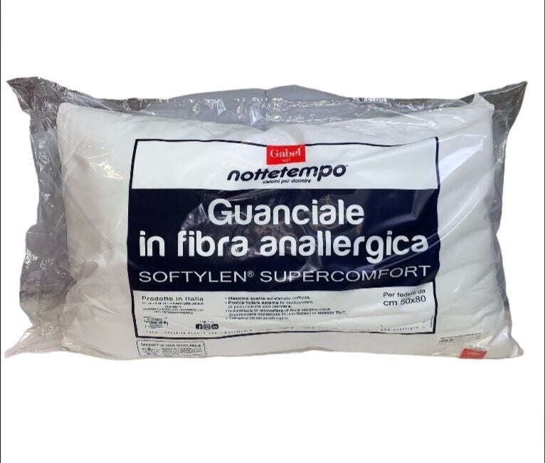 Guanciale Gabel in fibra anallergica ad alta densità 50x80 cm Con Cerniera Sfod