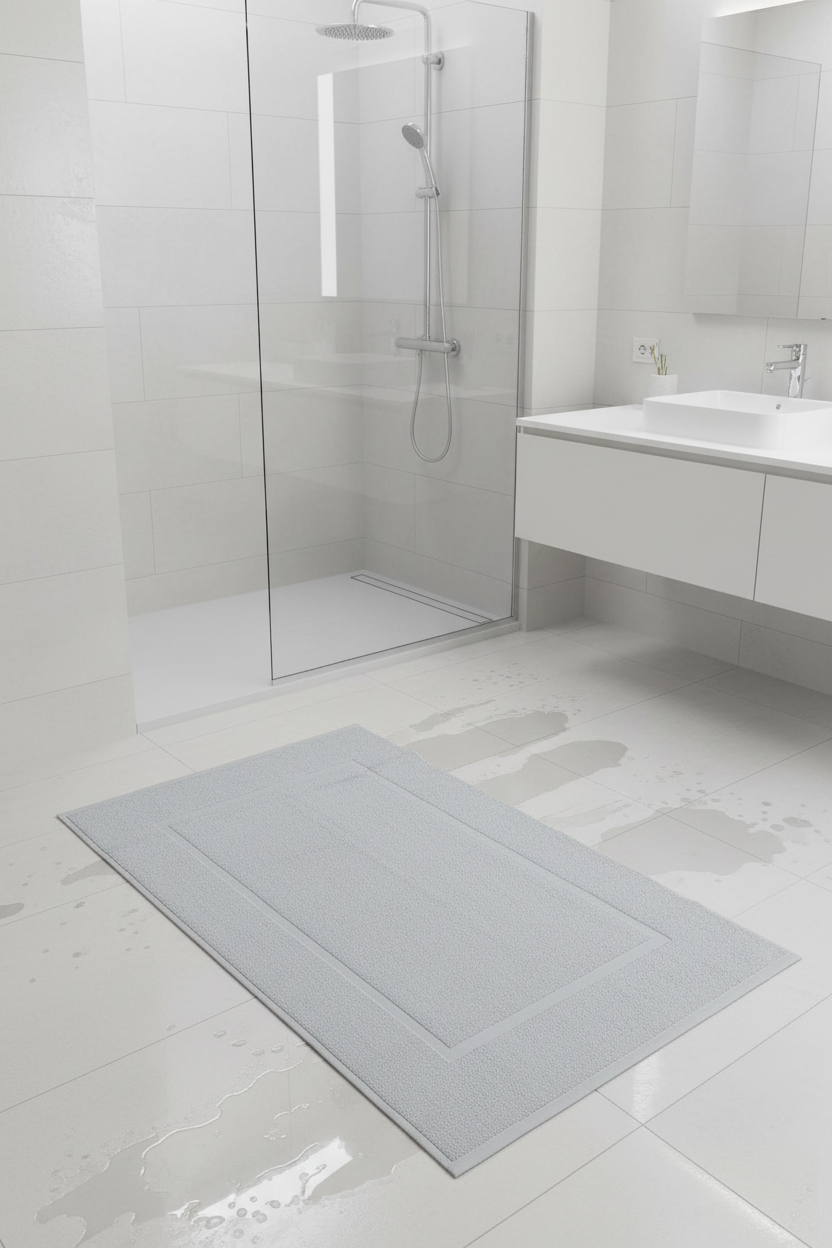 Tappeto Set bagno scendidoccia spugna bianco cm50x70 hotel b&b Pezzi 5