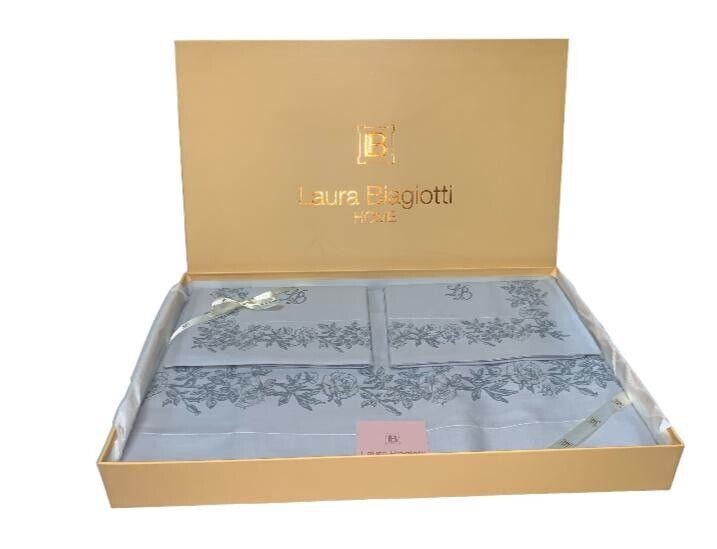 Lenzuola Laura Biagiotti matrimoniale completo letto pure cotone Percalle