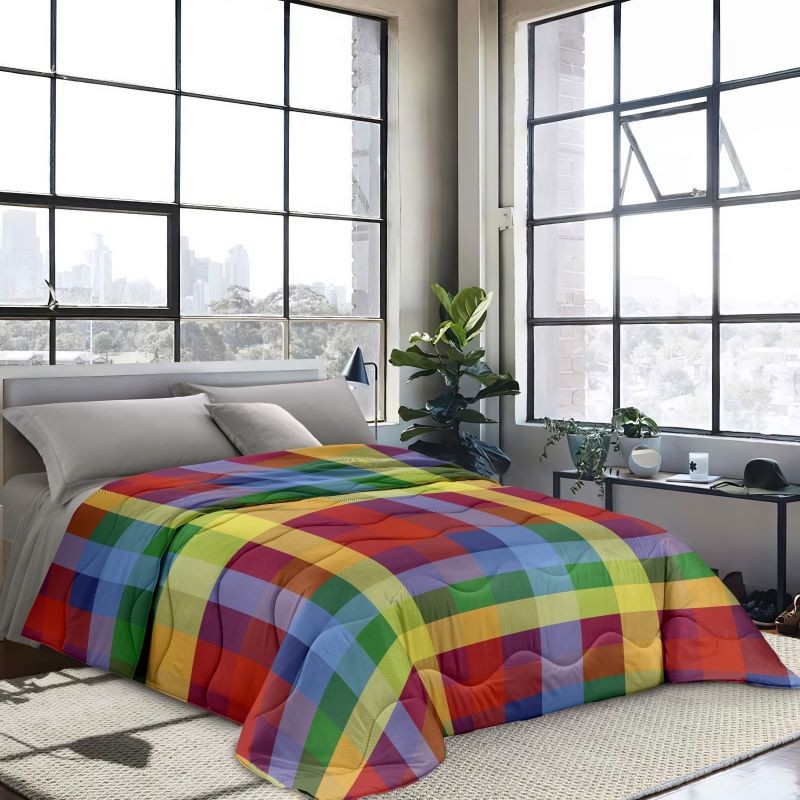 Trapuntina per letto Matrimoniale e Singolo Gioia in fantasia Quadri Colorati