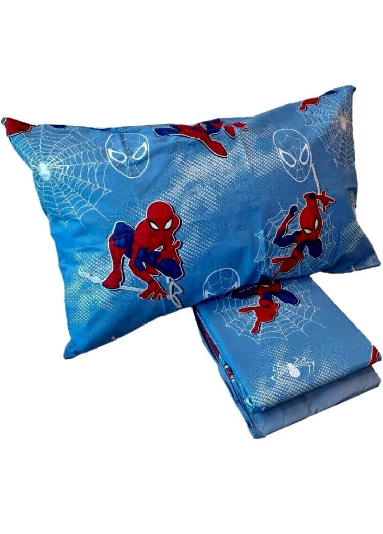 Completo lenzuola in cotone Spiderman Marvel per letto Singolo J969