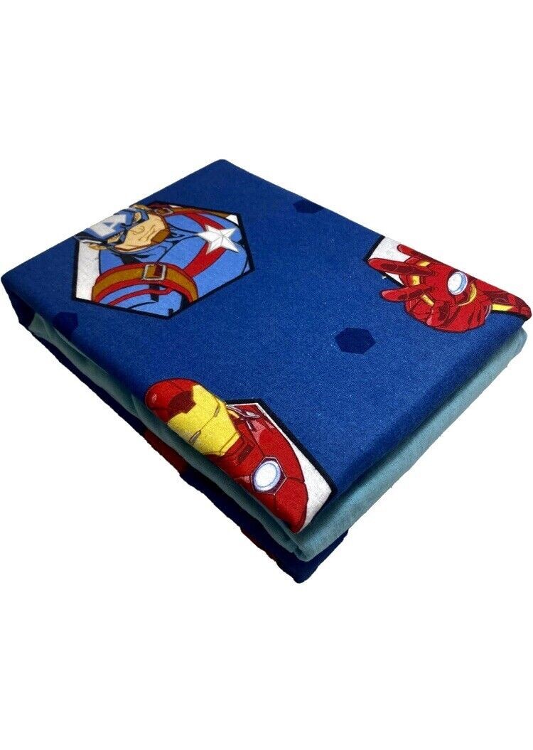 Completo lenzuola in flanella Avengers Marvel per letto Singolo J970