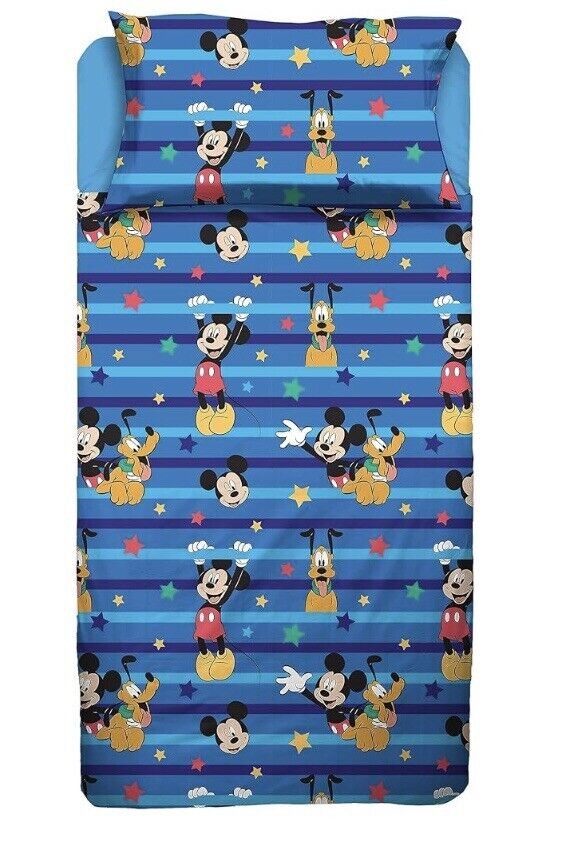 Completo lenzuola in flanella Topolino Disney per letto Singolo J971