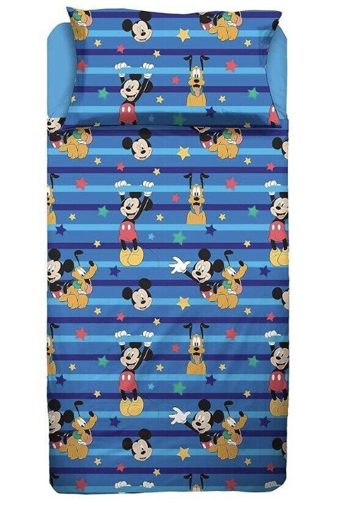 Completo lenzuola in flanella Topolino Disney per letto Singolo J971