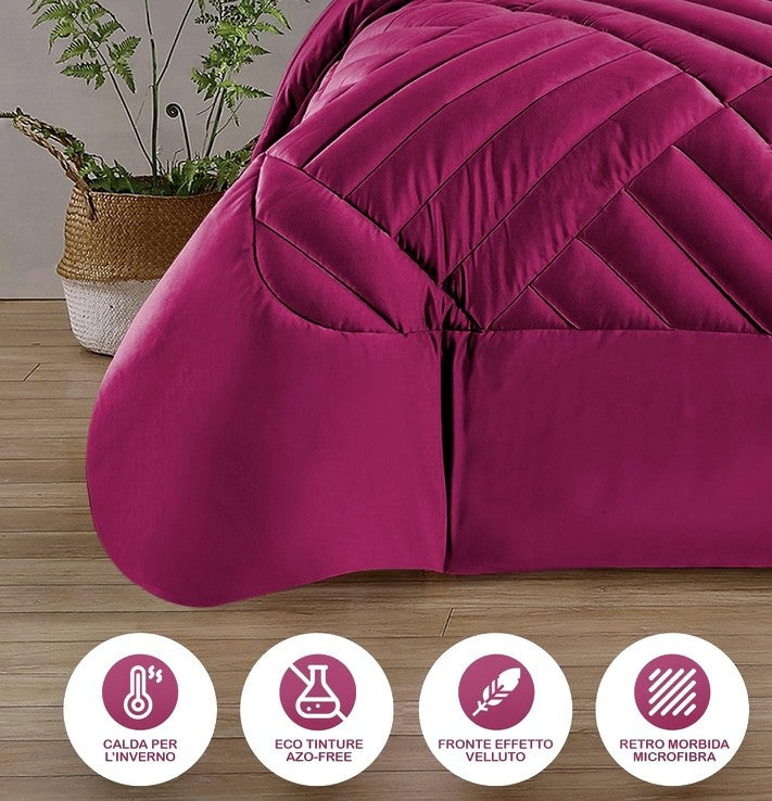 Trapunta per letto Matrimoniale Velvet in Morbido Velluto 350gm