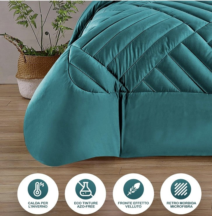 Trapunta per letto Matrimoniale Velvet in Morbido Velluto 350GM