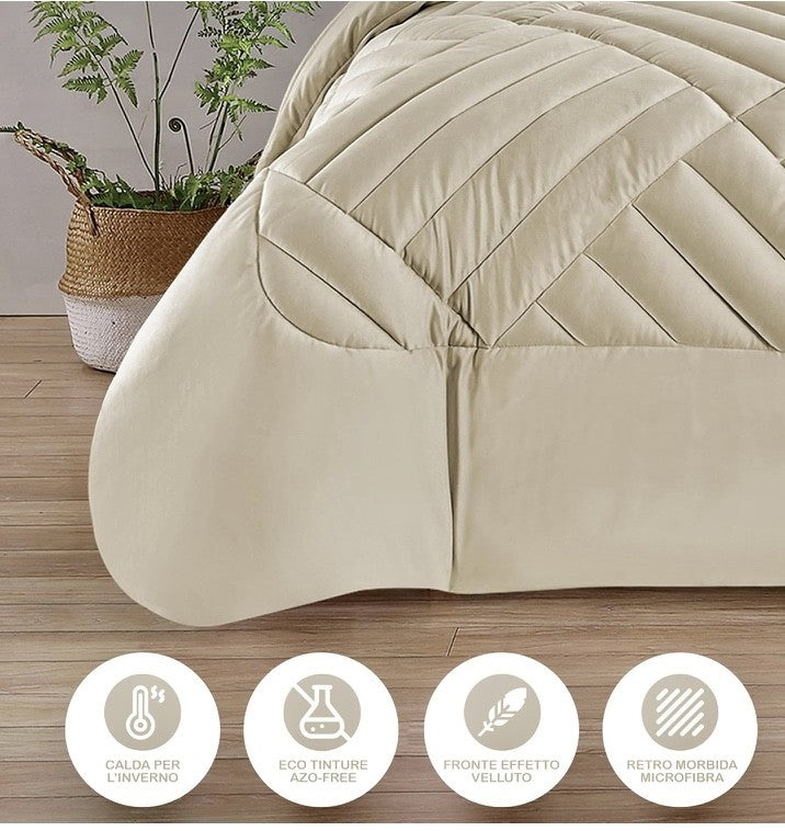 Trapunta per letto matrimoniale Velvet in Morbido Velluto 350GM
