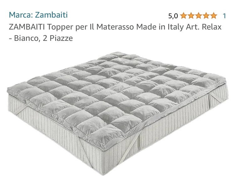 TOPPER RELAX PIAZZA MEZZA EFFETTO PIUMA IPOALLERGGENICO Zambetti