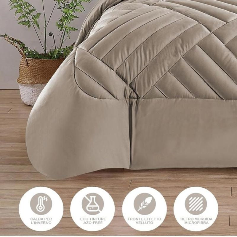 Trapunta per letto Matrimoniale Velvet in Morbido Velluto 350gm