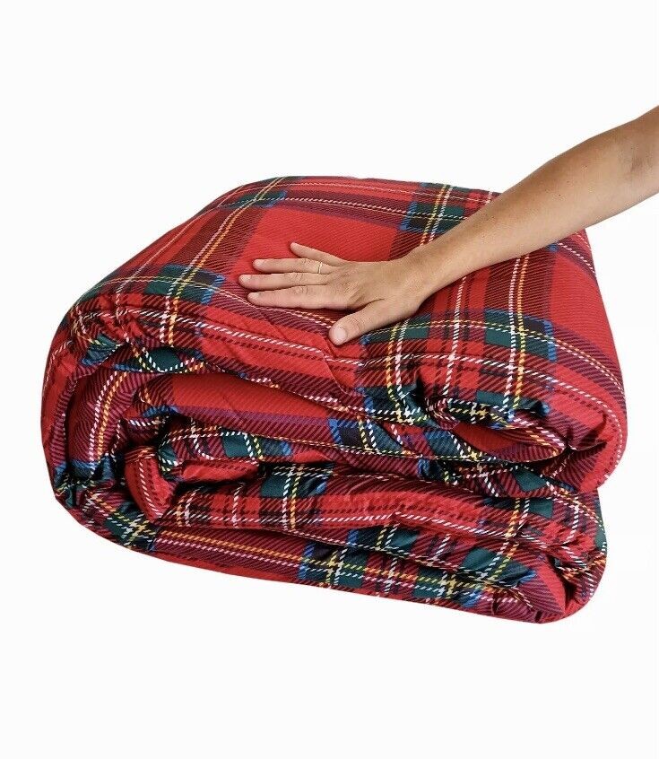 Trapunta Piumone GF Ferrari Singola  Tartan Scozzese Rosso Quadri Duole Face