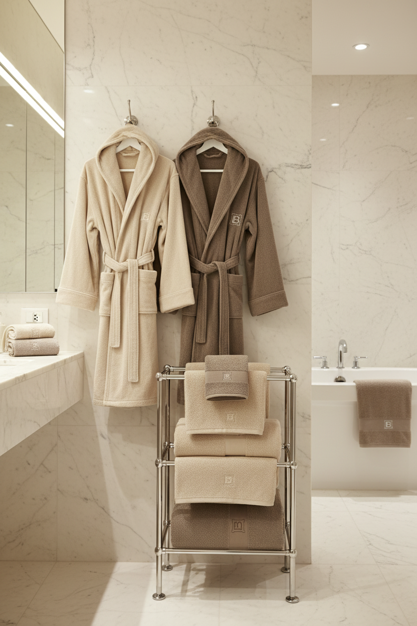 Completo Bagno 7 pezzi 2 accappatoio e 2 asciugamani più Telo Laura Biagiotti collezione HOME