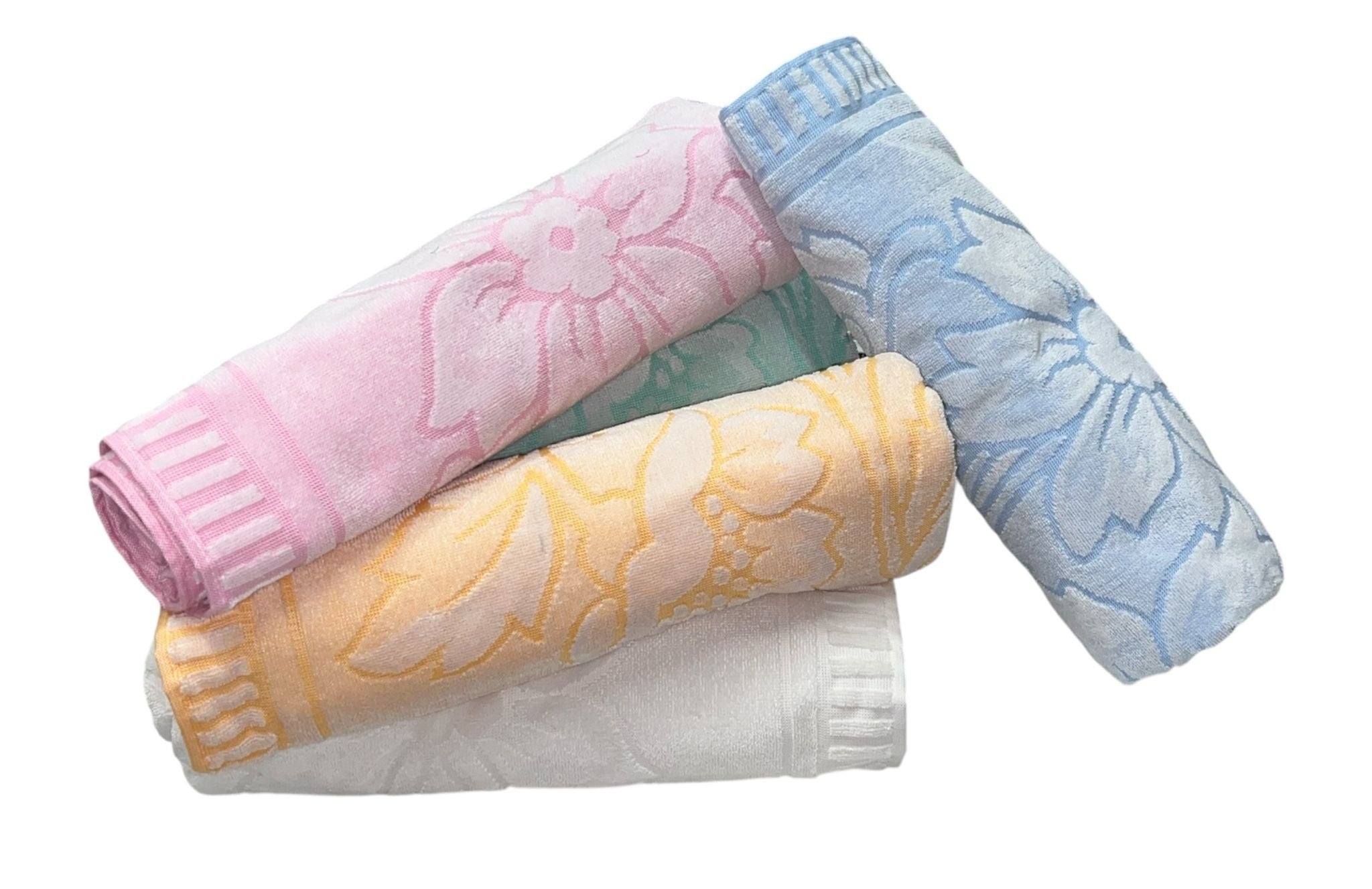 Set Asciugamani 6+6 in Spugna Idrofila Colorata – Viso e Ospite – Max 140x70 cm