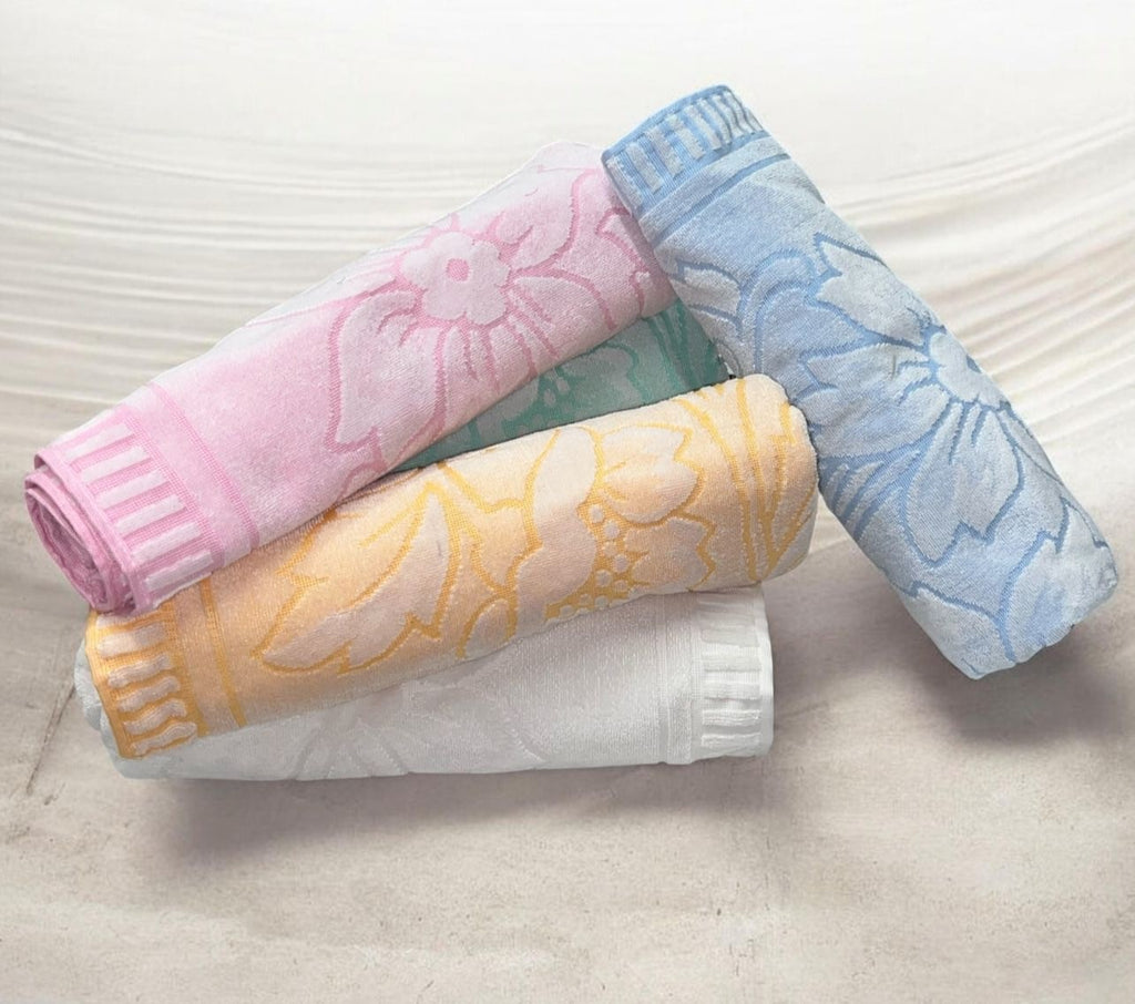 Set Asciugamani 6+6 in Spugna Idrofila Colorata – Viso e Ospite – Max 140x70 cm