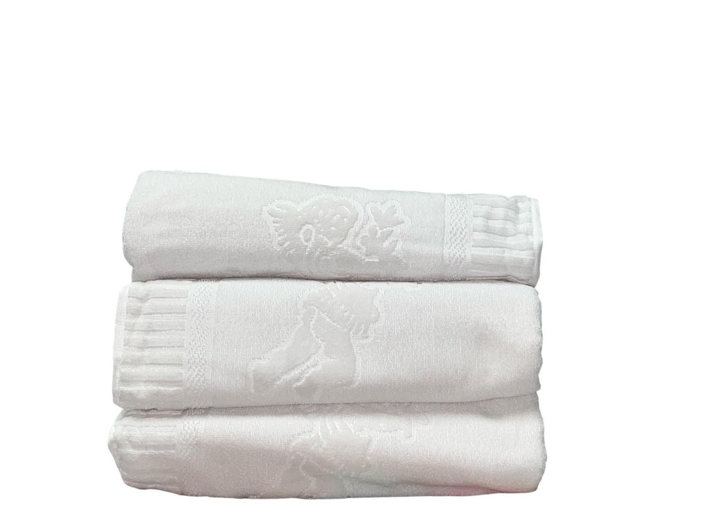 Set Asciugamani 6+6 in Spugna Idrofila bianca – Viso e Ospite – Max 140x70 cm