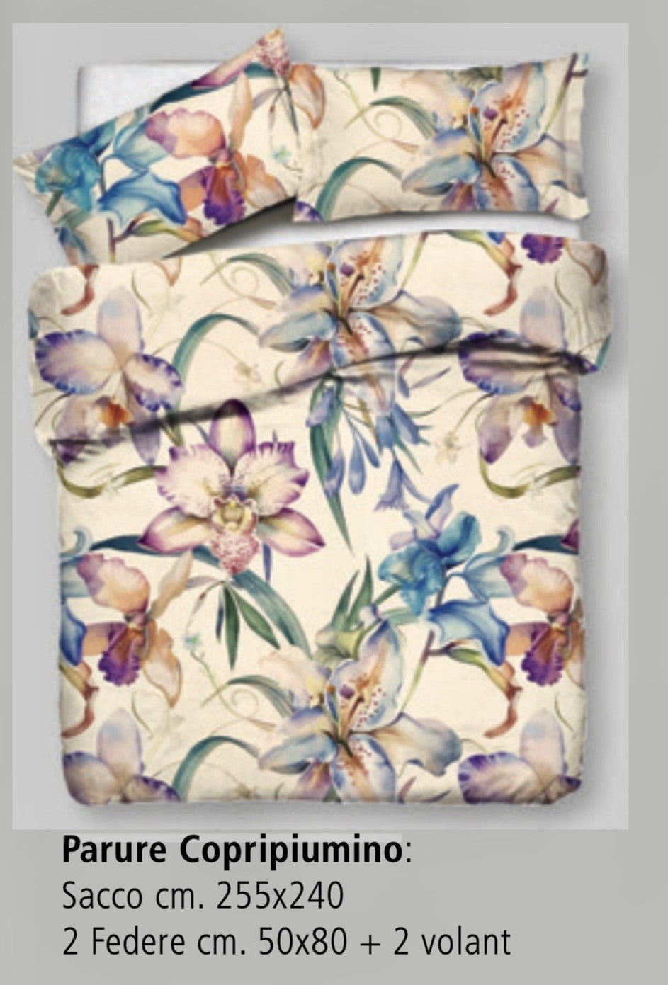 Copripiumino GF Ferrari Matrimoniale 255x240 Floreale Orchidee – Eleganza e Comfort in Cotone con 2 Federe