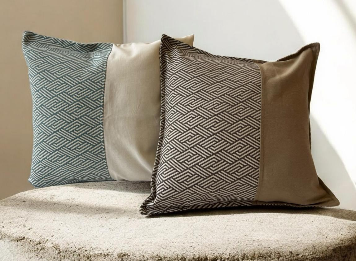 Cuscini Artigianali Decorativi Texture Beige e Marrone 45x45 cm