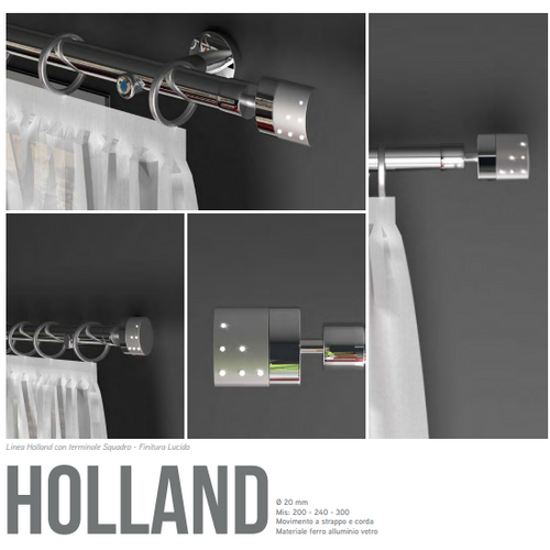 Bastone per tende Holland Acciaio