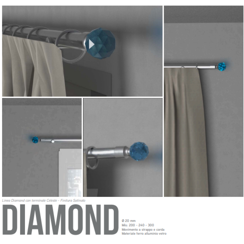 Bastone per tende Diamond Acciaio