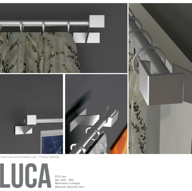 Bastone  per tende Luca Acciaio