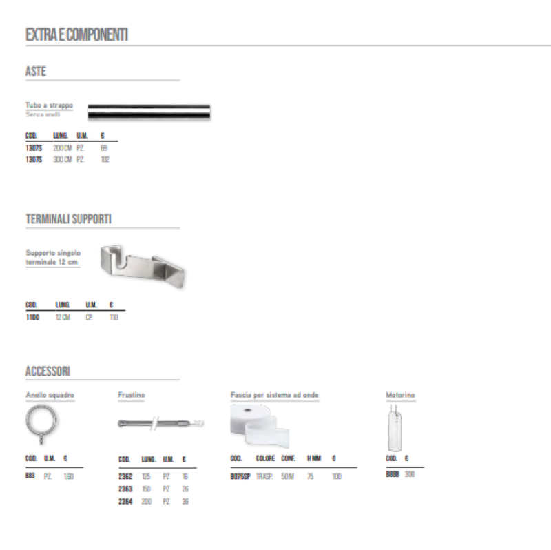 Bastone  per tende Luca Acciaio