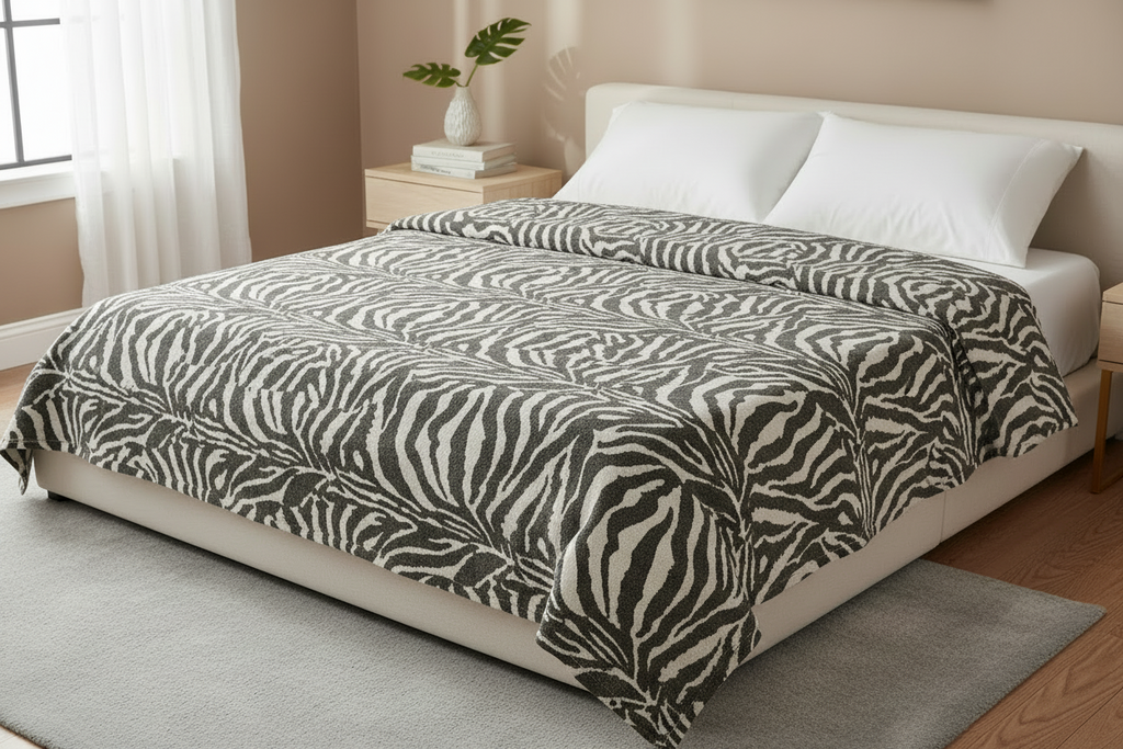Copriletto Zebrato in Cotone 100% Matrimoniale 260x270