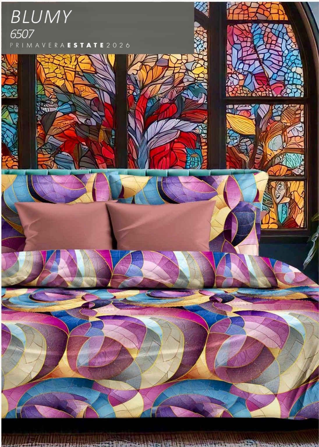 Lenzuola Matrimoniale In Raso Di Cotone art Blumy 6507 di Zambaiti