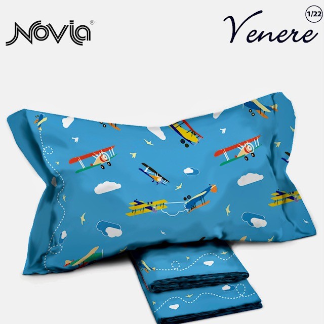 Completo letto Venere fantasia aeroplani colorati 1 piazza by Novia