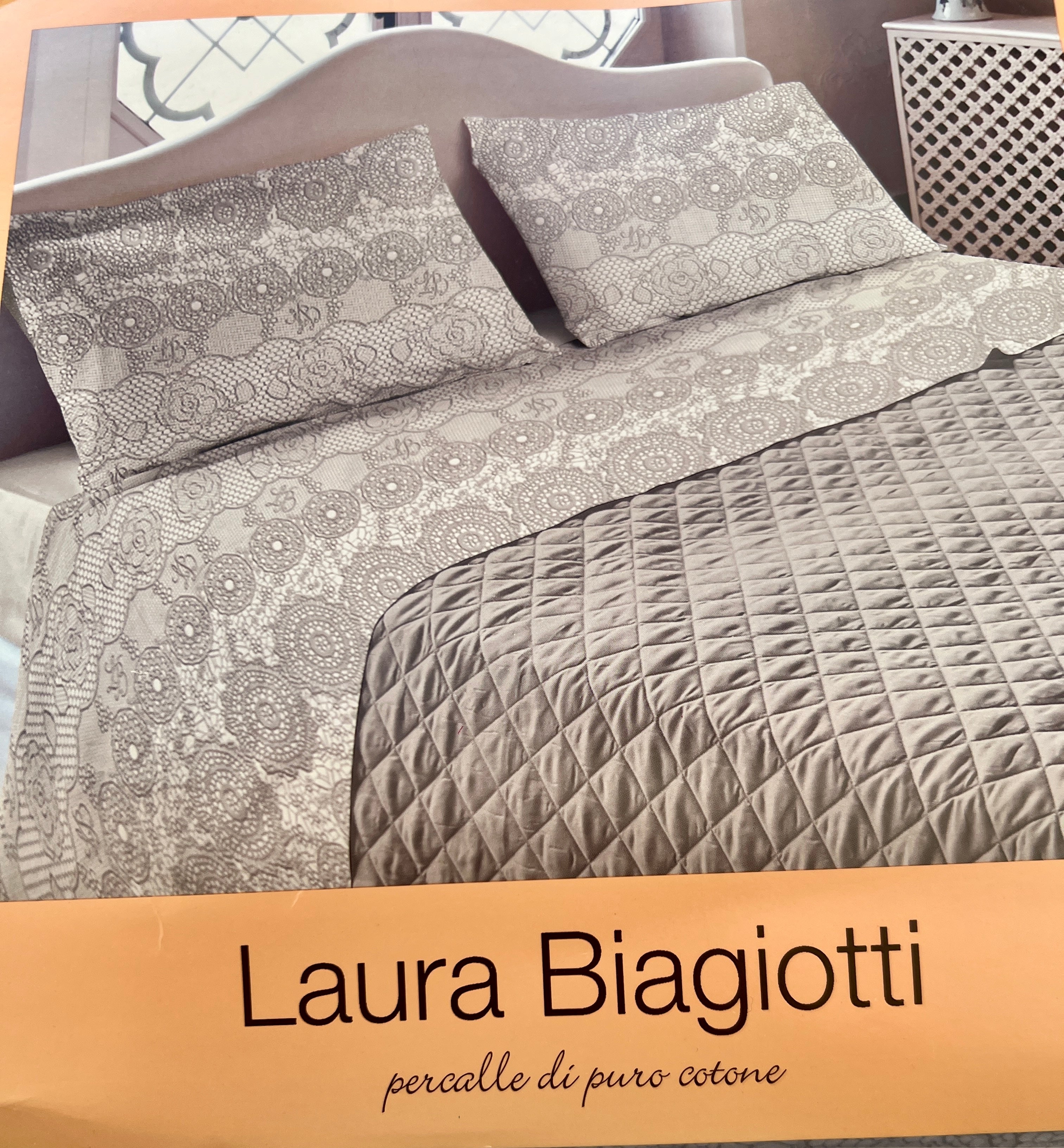 Lenzuola Laura Biagiotti completo in Percalle di Cotone misura max Matrimoniale