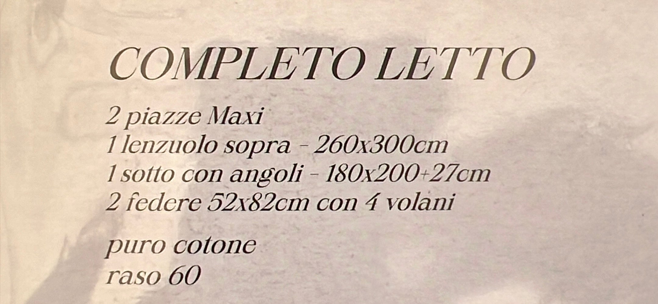 Lenzuola Raso 60 Matrimoniale di Zambaiti